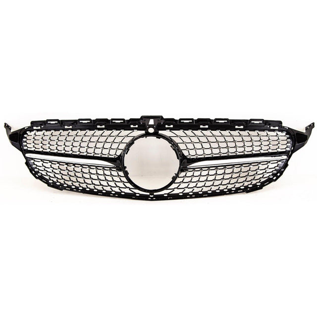 Fits Mercedes C Class W205 05/2014-05/2018 Front Bumper Grille Black & Chrome Sport - image 6
