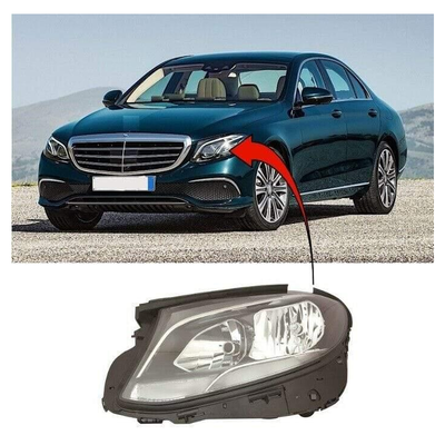 Fits Mercedes E-Class W213 2016- Headlight Headlamp With Motor Halogen Black Type Passenger Side