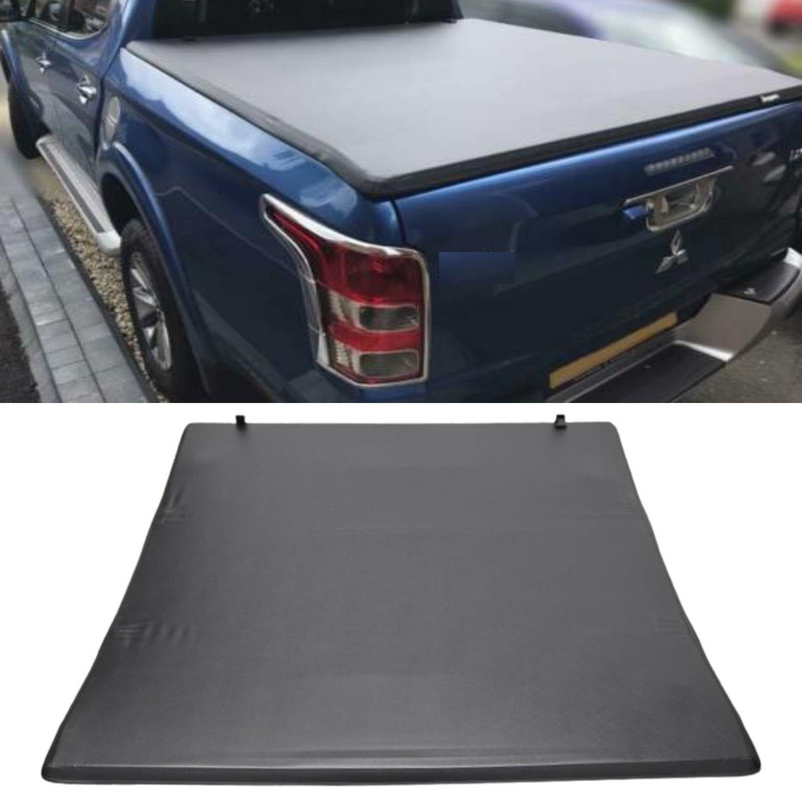 Mitsubishi L200 Series 5 Double Cab 2015-2019 Soft Tri Fold Tonneau Cover Short Bed Black