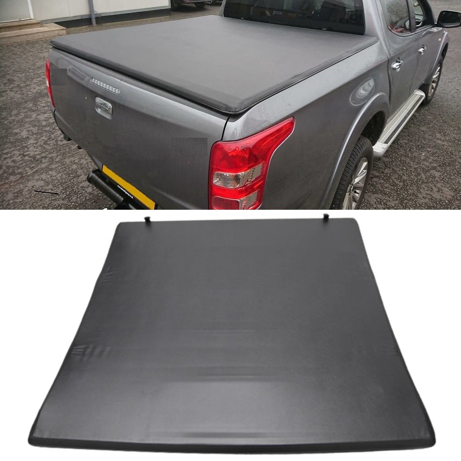 Mitsubishi L200 Series 6 Double Cab 2019- Soft Tri Fold Tonneau Cover Short Bed Black