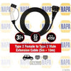 NAPA EV Fast Charging Cable 32A 3 Phase Type 2 Female to Type 2 Male NEC106 thumbnail