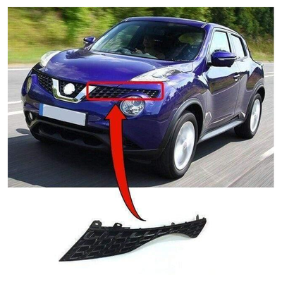 Fits Nissan Juke 2014- Front Bumper Grille Mat Black Passenger Side Standard Models
