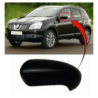 Fits Nissan Qashqai 2007-2013 Wing Door Mirror Cover Black Passenger Left Side N/S