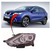 Fits Nissan Qashqai 2014-2017 Headlamp Headlight Halogen W/Drl W/O Motor Black Type Passenger Side Not For Tekna Models thumbnail