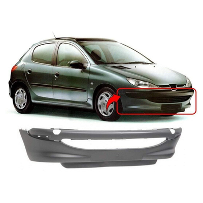 Fits Peugeot 206 1998-2003 Front Bumper Primed 3/5Dr Hatchback With Spoiler Without Fog Holes