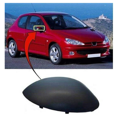 Fits Peugeot 206 1998-2007 Door Wing Mirror Cover Primed Driver Side