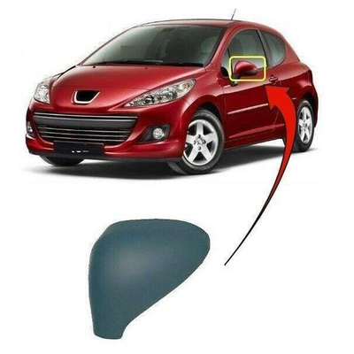 Fits Peugeot 207 2004-2011 Door Wing Mirror Cover Primed Passenger Side 