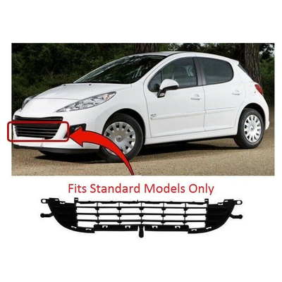 Fits Peugeot 207 2009-2012 Front Bumper Lower Centre Grille Standard Models