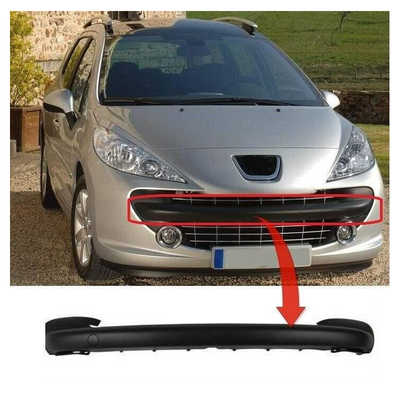 Fits Peugeot 207 Estate 2007-2009 Front Bumper Moulding Grille Centre Mat Black
