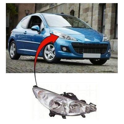 Fits Peugeot 207 Hatchback 2006-2012 Headlamp Headlight Electric W/Motor Right Side