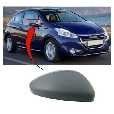 Fits Peugeot 208 2012-2016 Door Wing Mirror Cover Primed Driver Side