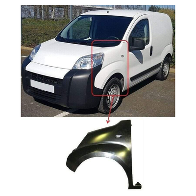 Fits Peugeot Bipper Van 2008-2017 Front Wing Primed W/Indicator Lamp Hole Left Side