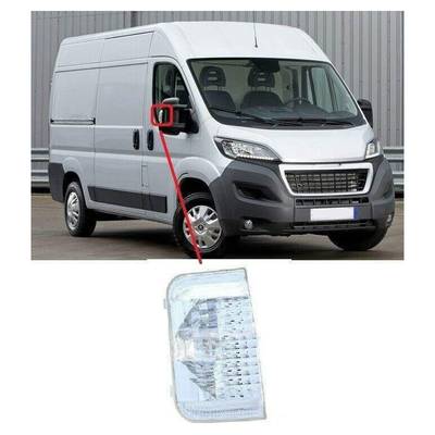 Fits Peugeot Boxer 2006-Door Wing Mirror Indicator Clear Lens Driver Side