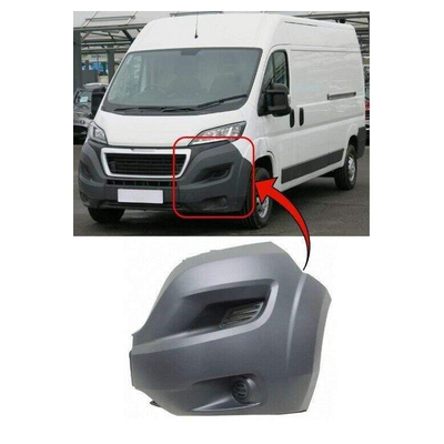 Fits Peugeot Boxer 2014-2017 Front Bumper End Corner No Fog Hole Wheel Extension Left