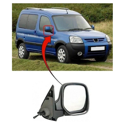 Fits Peugeot Partner 1996-2008 Door Wing Mirror Manual Black Driver Side