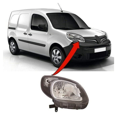 Fits Renault Kangoo 2013- Headlight Headlamp W/Electric Leveler Black Type Driver Side