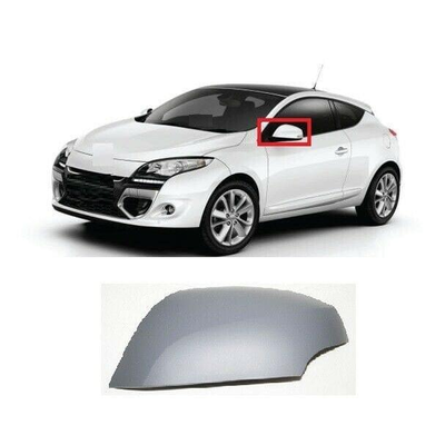 Fits Renault Megane 2008-2016 Door Wing Mirror Cover Primed Passenger Side