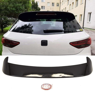 Fits Seat Leon MK3 5F 2013-2020 Rear Roof Boot Lip Spoiler Cupra Look Gloss Black - tradevehicleparts.co.uk