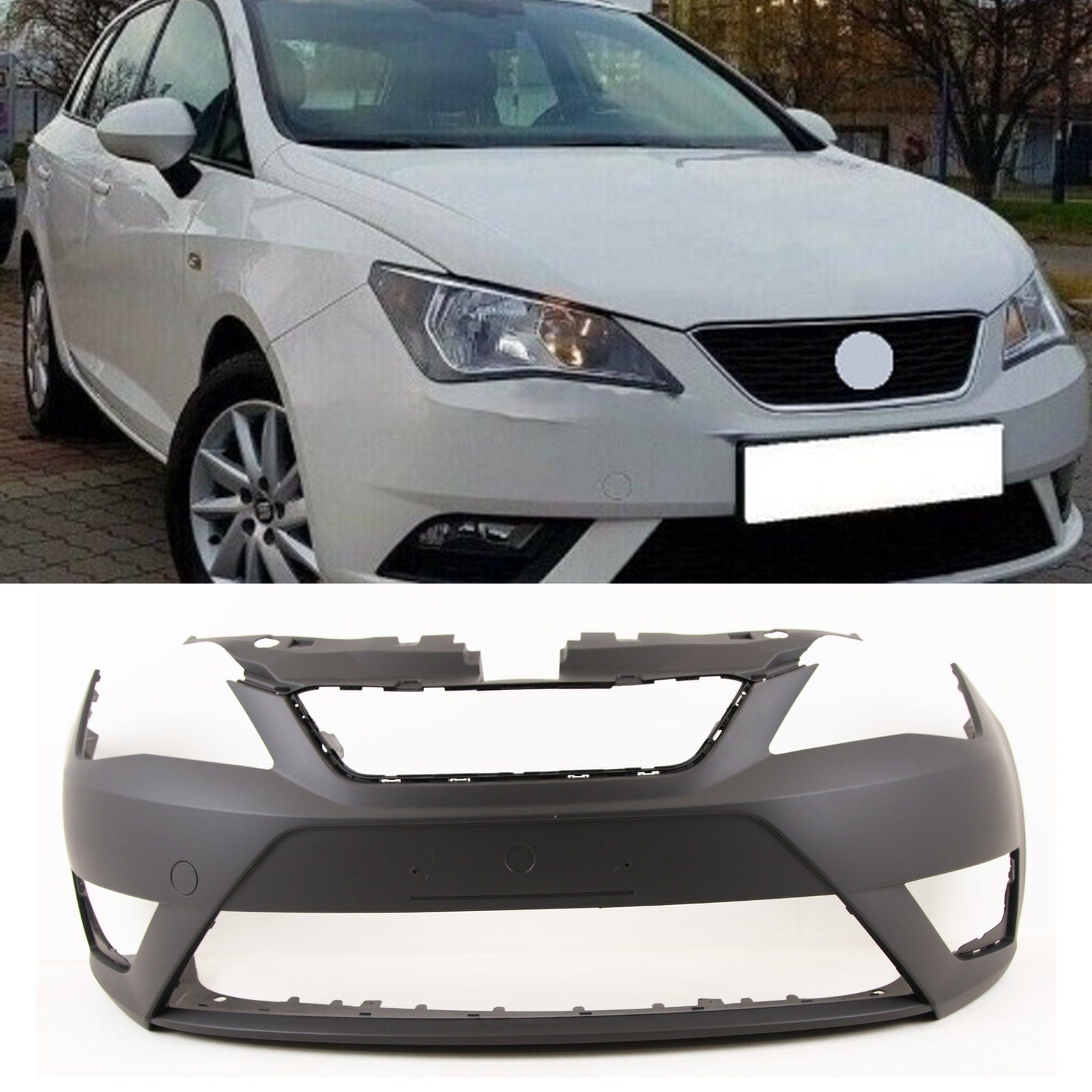 ST1163 Fits Seat Ibiza FR 2012-2017 Front Bumper Primed Without PDC or Washer Holes