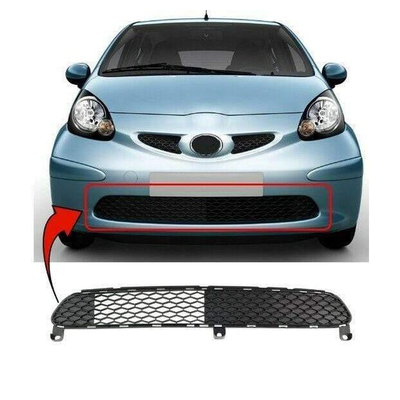 Fits Toyota Aygo 2005-2009 Front Centre Bumper Grille Mat Black