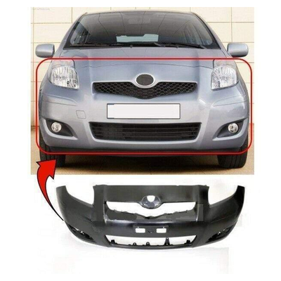 Fits Toyota Yaris 2009-2011 Front Bumper No Pdc Or Washer Holes Black