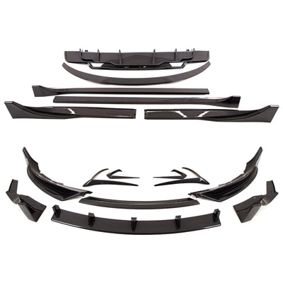 Fits Tesla Model 3 Aero Body Kit Front Splitter Rear Diffuser Spoiler Side Skirts Carbon Look - tradevehicleparts.co.uk