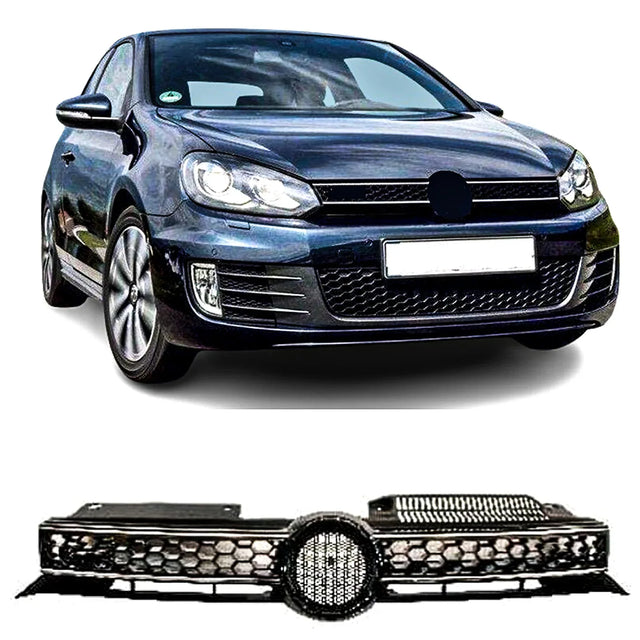 Fits VW Golf Mk6 2009-2013 Front Grille Main Centre Black & Chrome GTD Only  - image 2