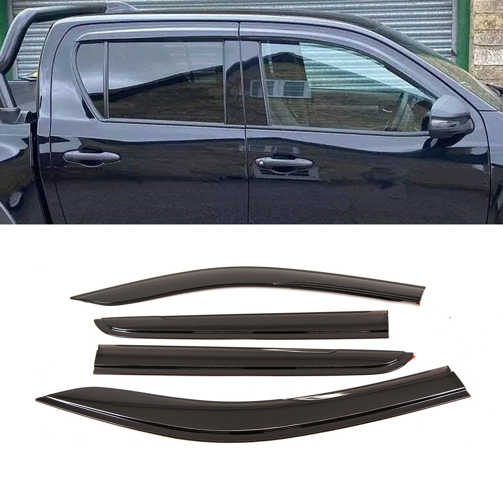 TY5179 For Toyota Hilux MK8 Double Cab 2016- Window Wind Deflectors Set