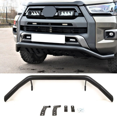 For Toyota Hilux 2020- Front Bumper City Spoiler Nudge Bull Bar Black - tradevehicleparts.co.uk