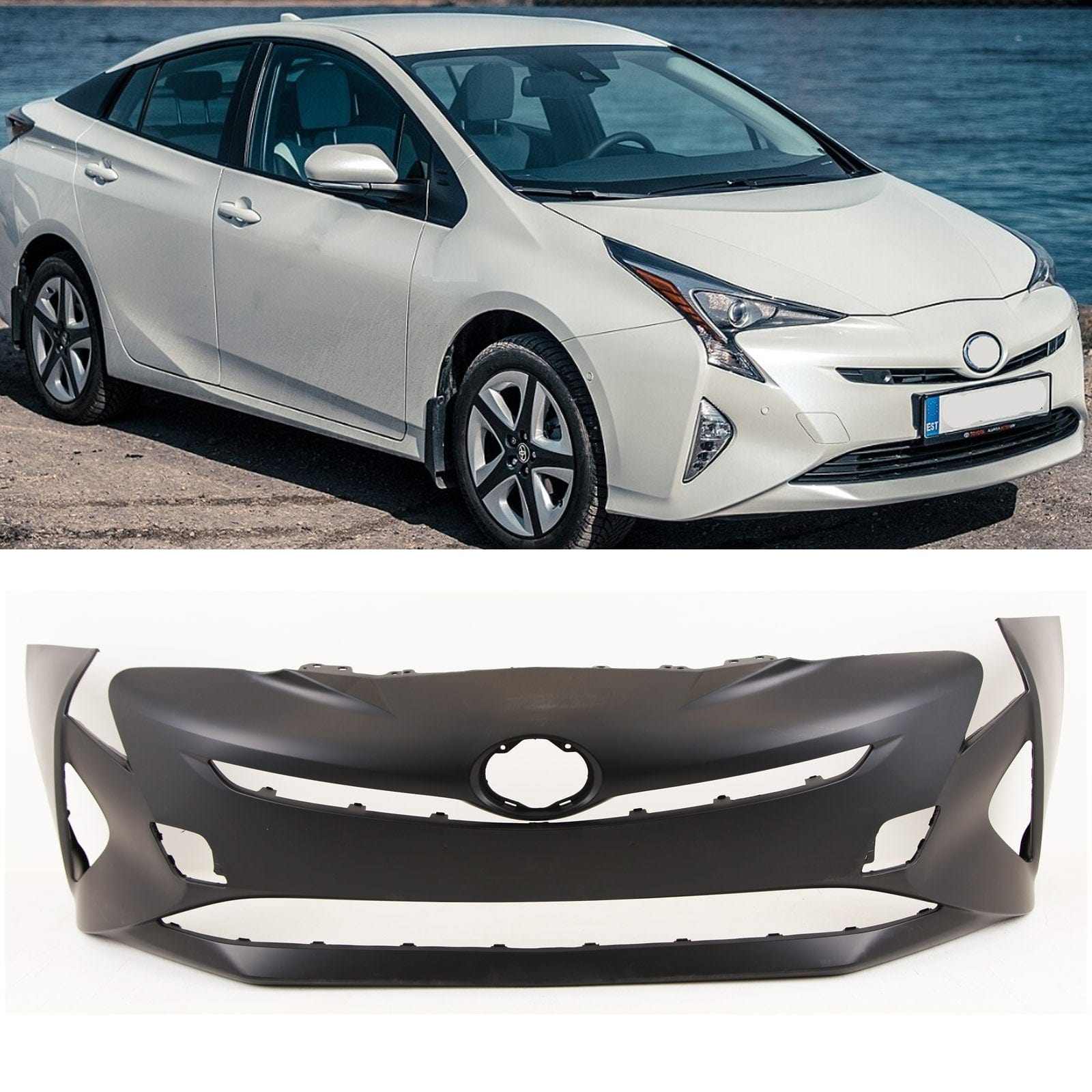 TY5182 Fits Toyota Prius 2015-2018 Front Bumper Primed Without PDC or Washer Holes