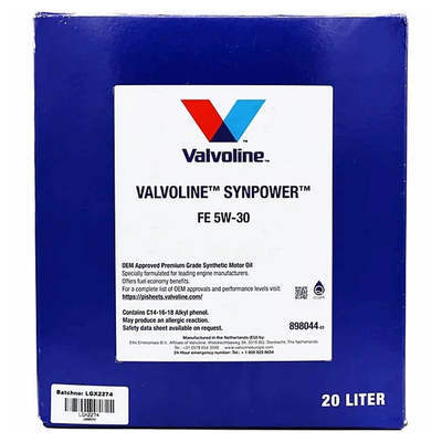 Valvoline Synpower FE 5W-30 Engine Oil Synthetic 20L
