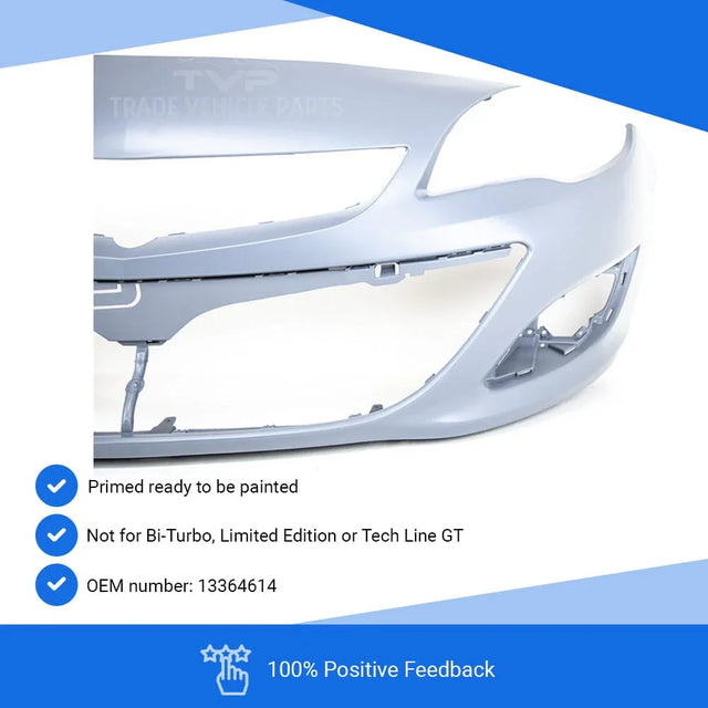 Fits Vauxhall Astra J 5Dr 2012-2015 Front Bumper Primed No PDC Or Washer Holes - image 8