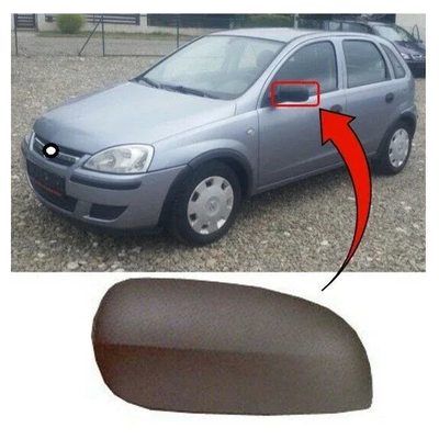 Fits Vauxhall Corsa C 2000-2006 Door Wing Mirror Cover Black Passenger Side