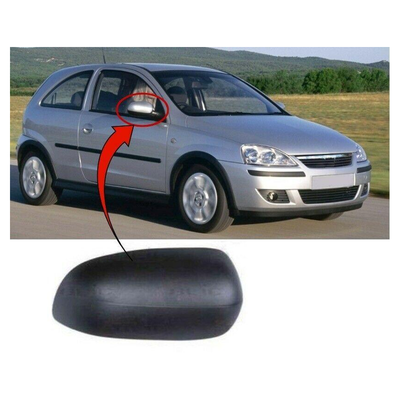 Fits Vauxhall Corsa C 2000-2006 Door Wing Mirror Cover Black Driver Side
