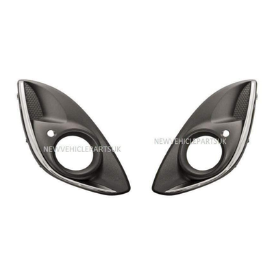 Fits Vauxhall Corsa D 2011-2014 Front Bumper Fog Grille With Chrome Moduling Pair Left & Right