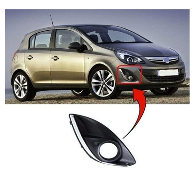 Fits Vauxhall Corsa D 2011-2014 Front Bumper Fog Grille With Chrome Moulding Driver Side