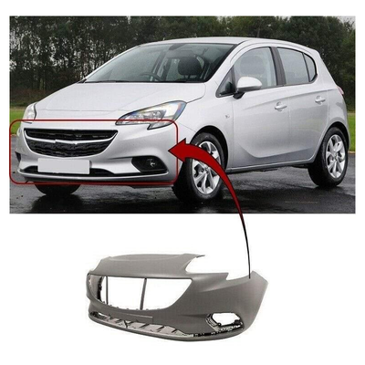 Fits Vauxhall Corsa E 2015- Front Bumper Primed Gray No Washer Or Pdc Holes