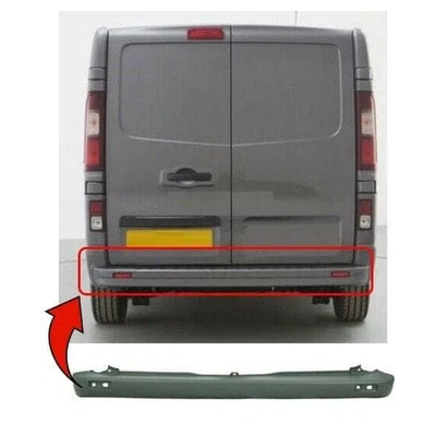 Fits Vauxhall Vivaro 2000-2014 Rear Bumper Centre Section Grey Textured