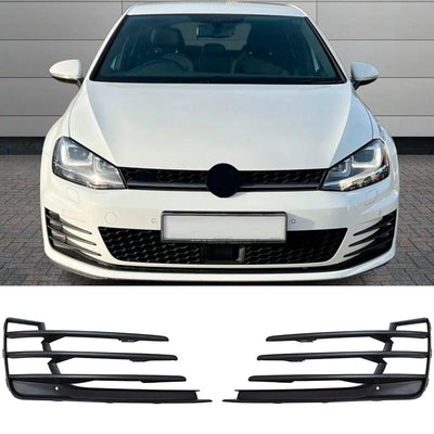 Fits VW Golf GTI/GTD 2013-2017 Front Bumper Fog Grille Mat Black Pair Left & Right - tradevehicleparts.co.uk