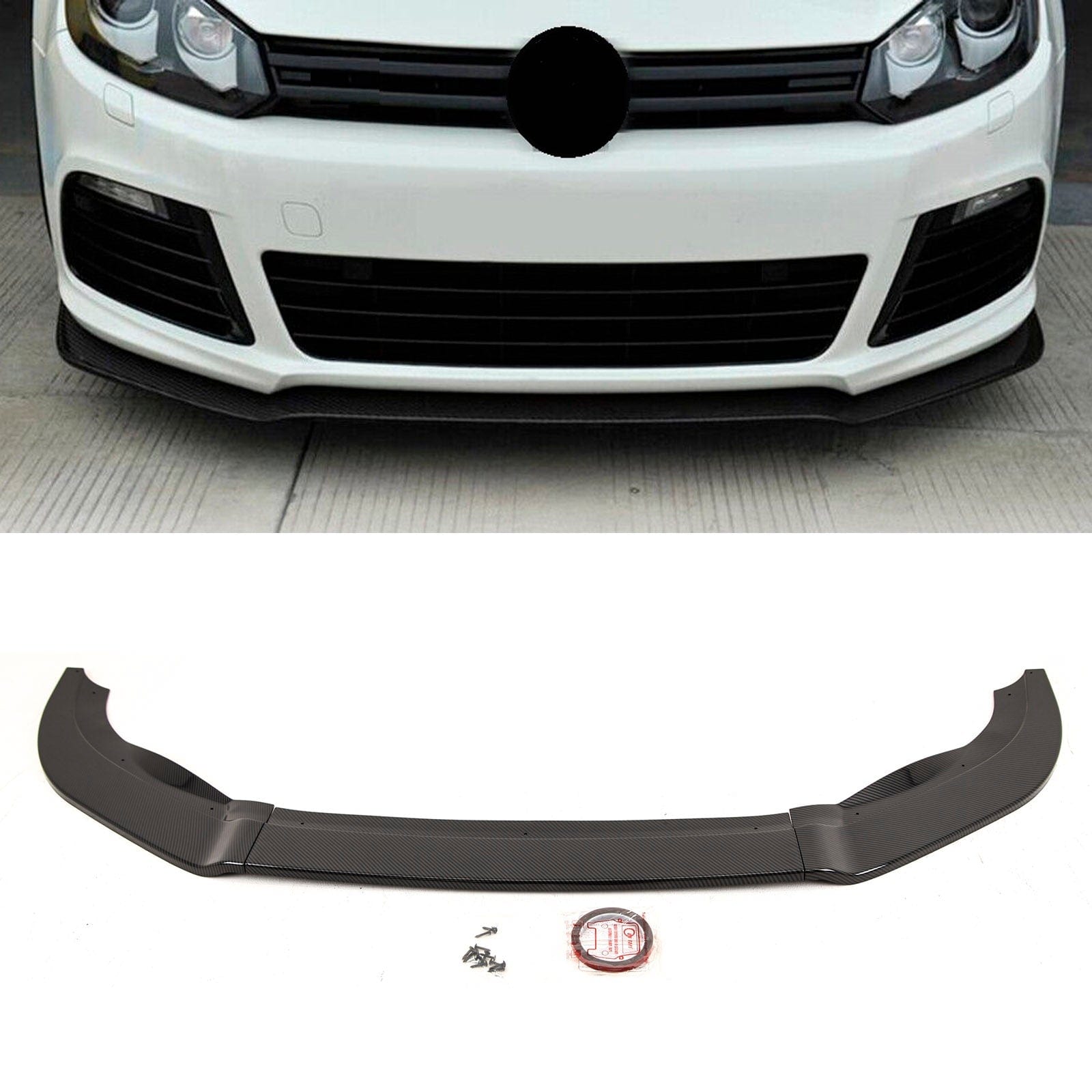 VK5664 VW Golf MK6 R20 R 2008-2013 Front Lip Splitter Spoiler Carbon Fibre Look