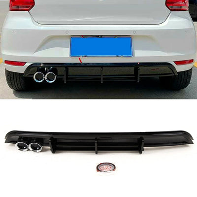 Fits VW Polo MK5 6C 2014-2017 Rear Bumper Diffuser Spoiler GTI Style Gloss Black - tradevehicleparts.co.uk