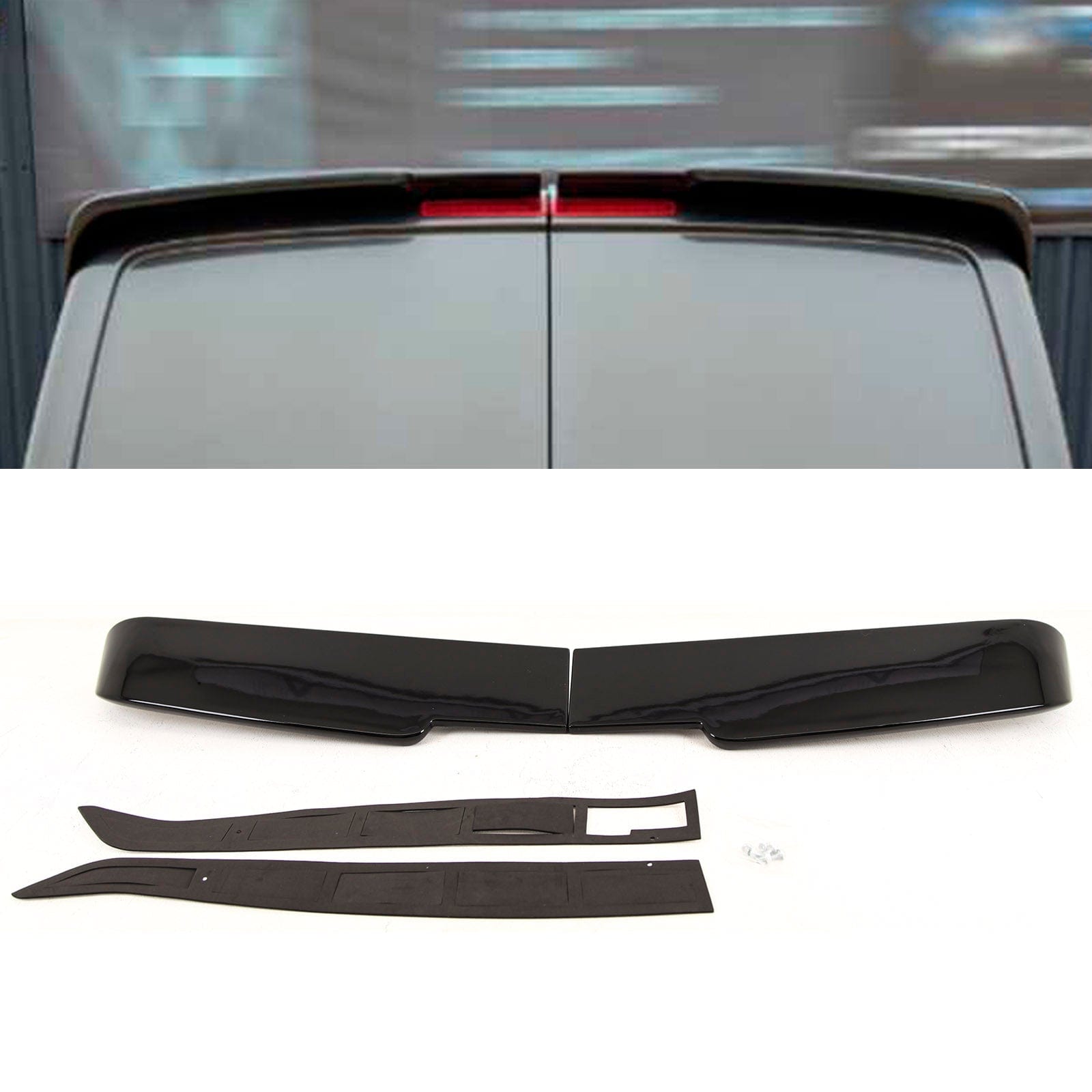VK5672 Fits VW Transporter T5 T6 2003-2021 Twin Barn Door Rear Roof Boot Spoiler Gloss Black