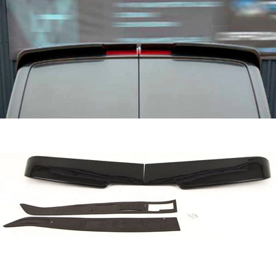 Fits VW Transporter T5 T6 2003-2021 Twin Barn Door Rear Roof Boot Spoiler Gloss Black - tradevehicleparts.co.uk