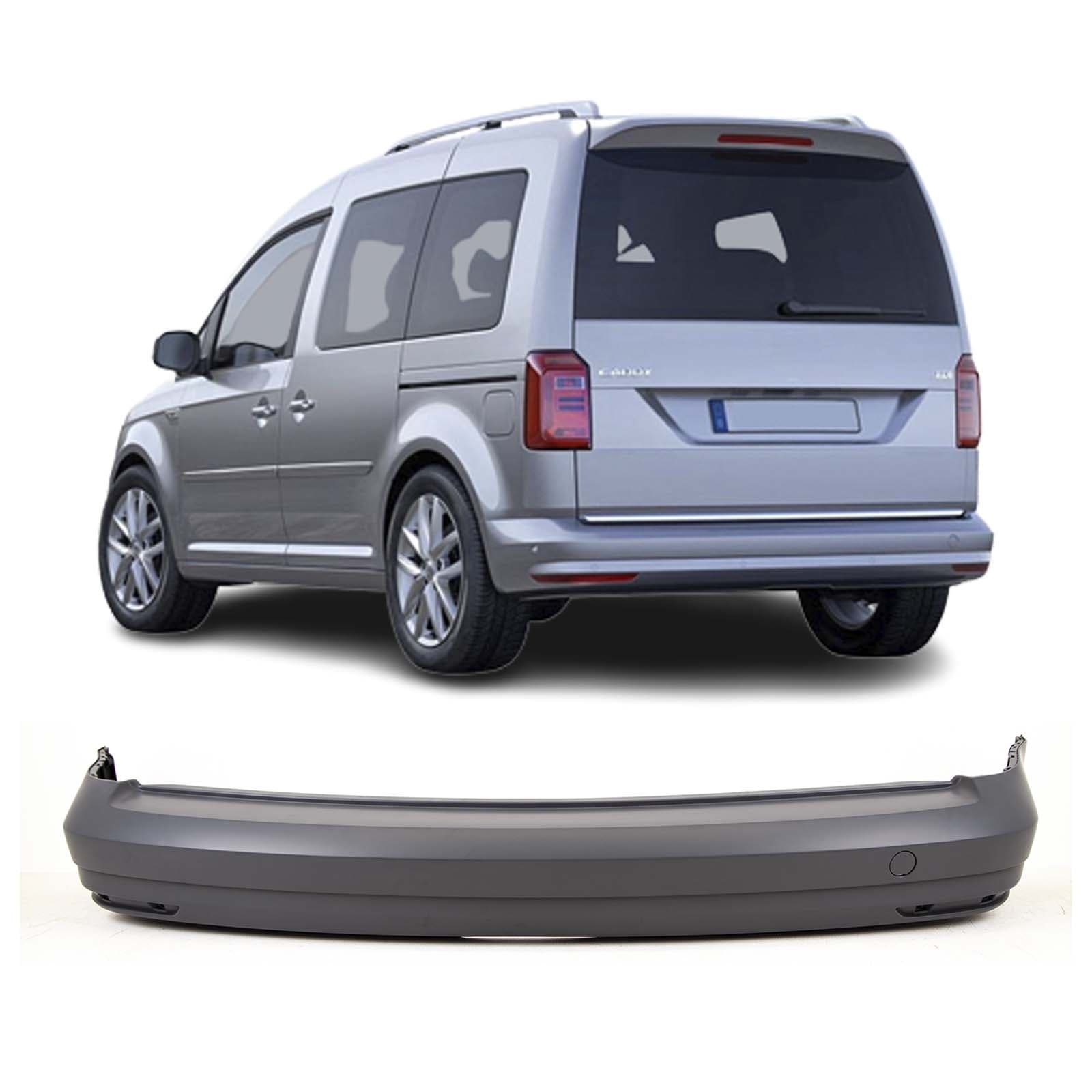 VK5679 VW Caddy 2015-2020 Rear Bumper W/O Sensor Holes Primed Short Wheel Base Models