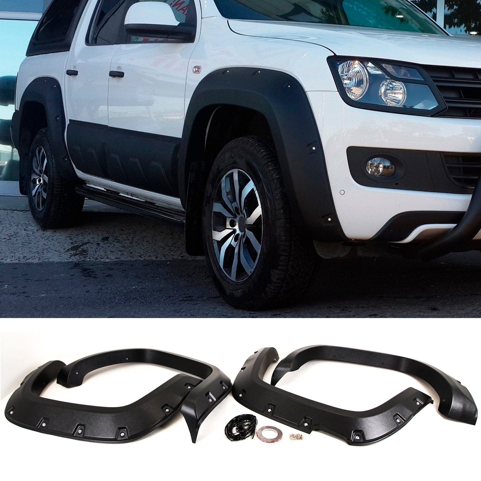 VK5689 For VW Amarok 2011-2016 Wheel Arches Extension Fender Flares Set Riveted Style Black