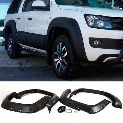 For VW Amarok 2011-2016 Wheel Arches Extension Fender Flares Set Riveted Style Black - tradevehicleparts.co.uk