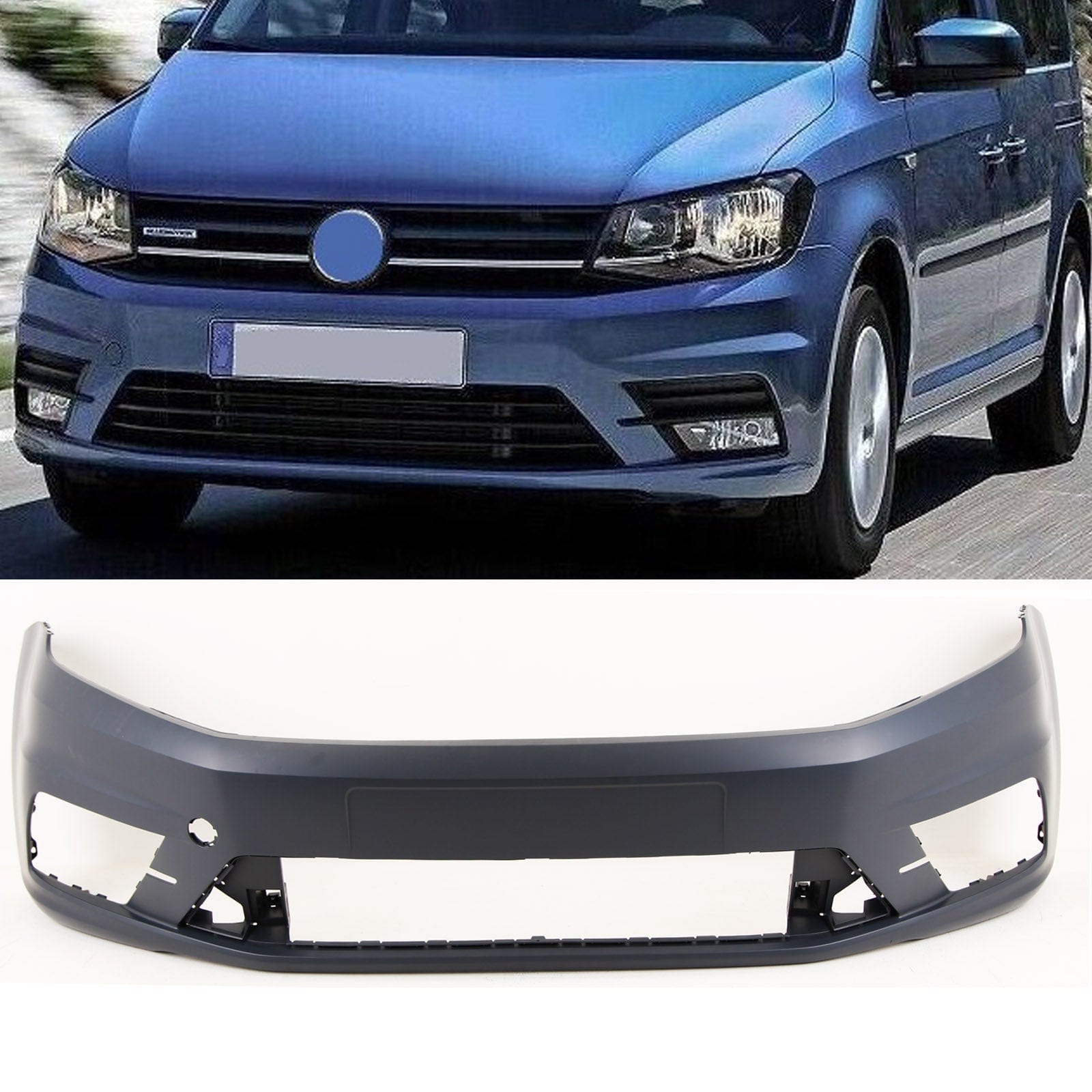 VK5694 Fits VW Caddy 2015-2020 Front Bumper Primed Without PDC or Washer Holes