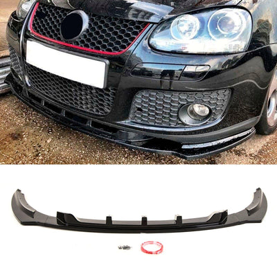 Fits VW Golf MK5 GTI GT TDI 2004-2009 Front Lip Splitter Spoiler Gloss Black - tradevehicleparts.co.uk