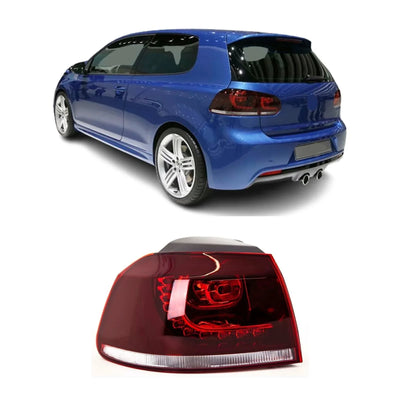 Fits Vw Golf R MK6 2009-2012 Rear Light LED Outer Section Dark Red Left Side - tradevehicleparts.co.uk