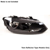 Fits VW Polo 2009-2014 Headlight Headlamp All Black Twin Reflector Type Driver Side thumbnail